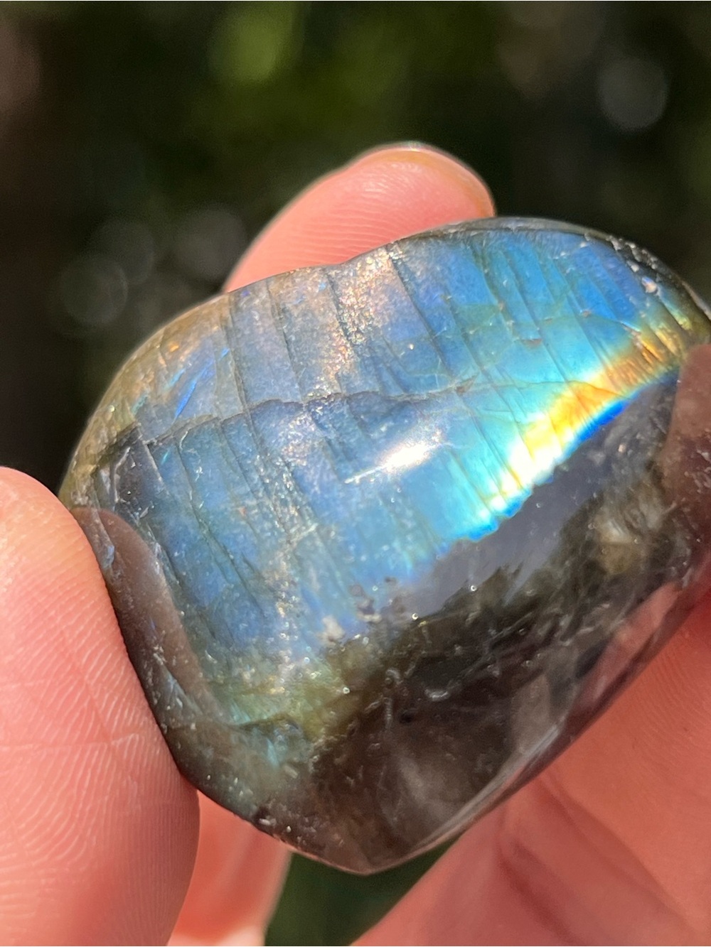 Labradorite (4) heart with stand | crystal